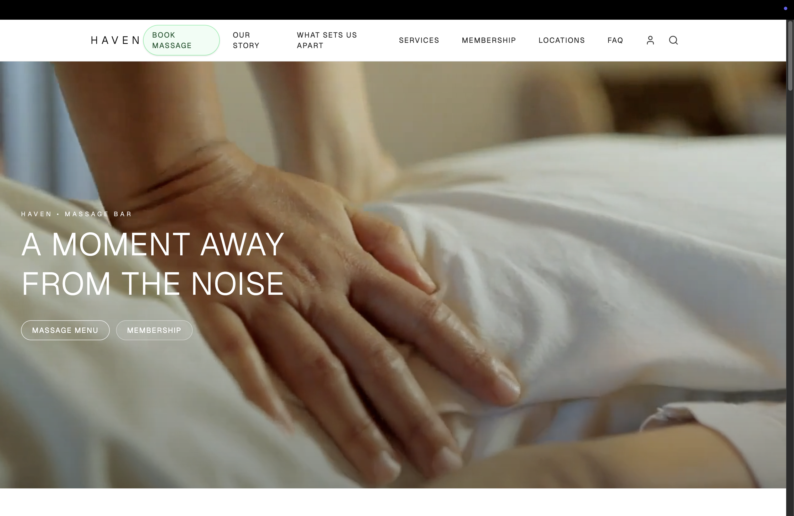 Wellness spa website design example - calming layout for service businesses